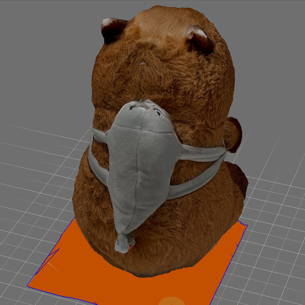 This is the use of the selection tool inside meshmixer. It was used to select and delete excess material.
