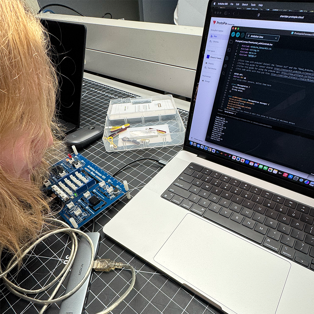 When we would blow on the sensor both the temperature and humidity would rapidly increase. Alternatively, when we put our finger on the snesor the temperature and humidity would increase steadily but not as rapidly.