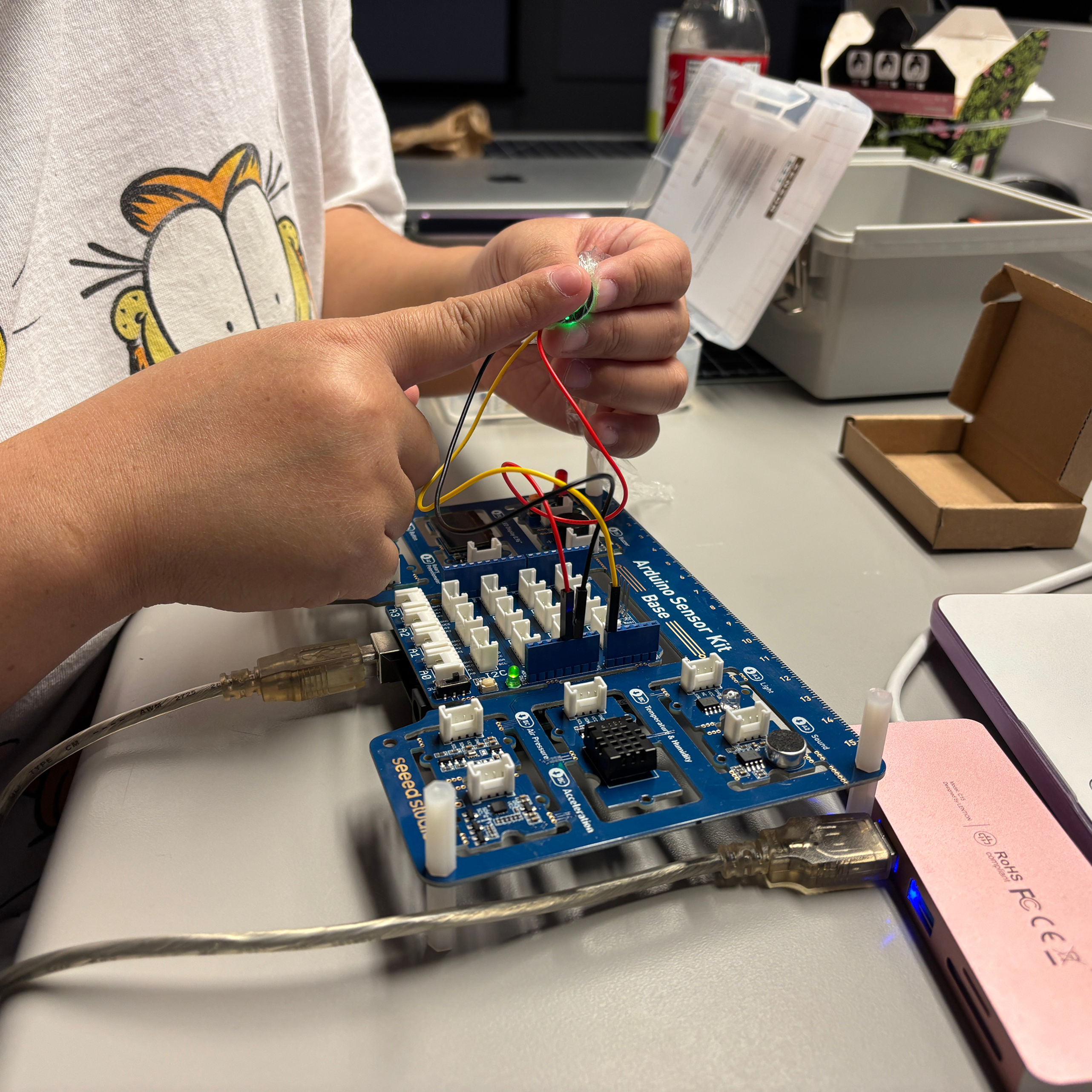 We were very careful when using the other group's pulse sensor as through our research wwe learned that the sensor could be damaged by the sweat and oils from our skin.