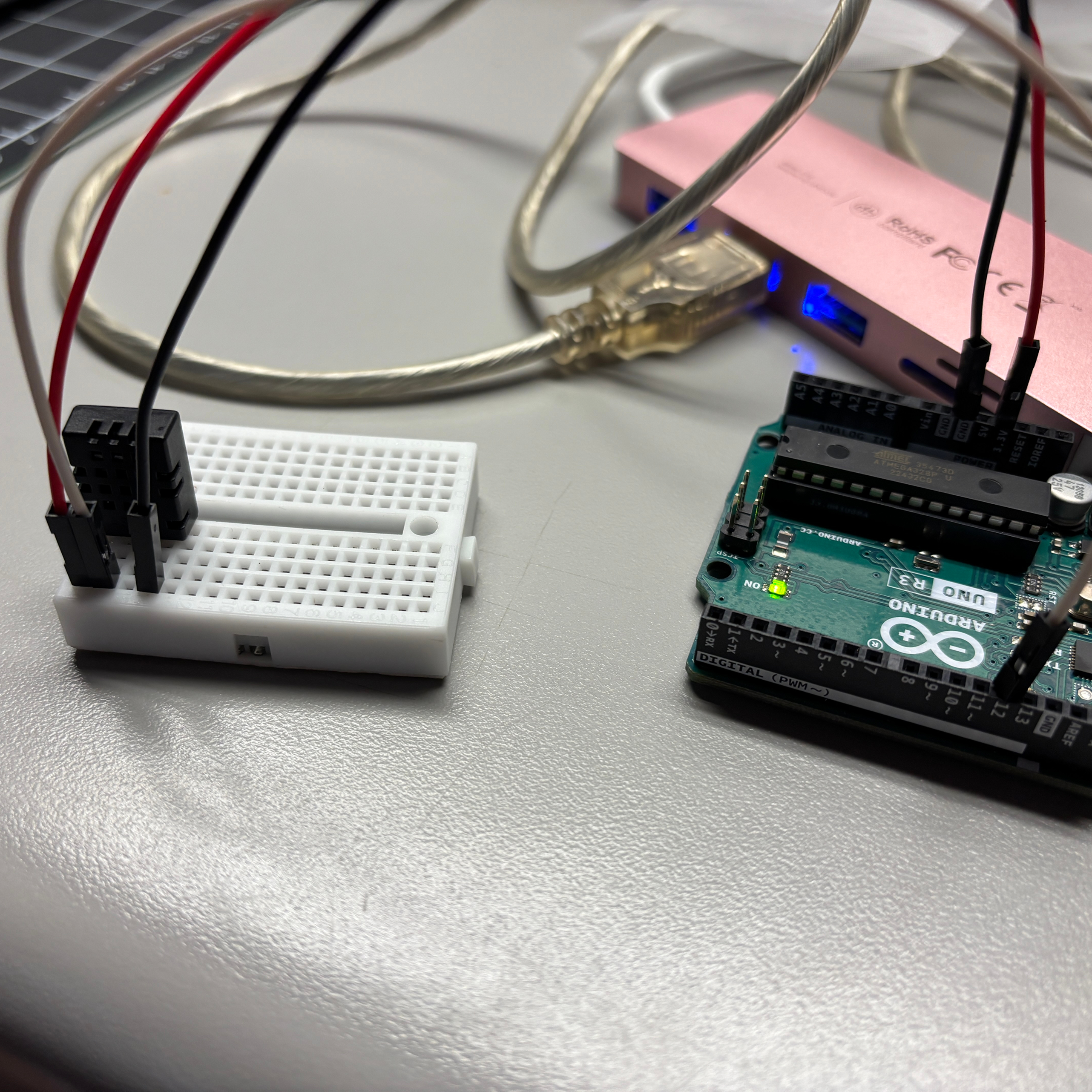 Just to be certain we also rewired the sensor to be attached to a small breadboard to ensure that there were no loose connections. Unfortunately the readings still remained the same and would not come close to a person's core body temperature.