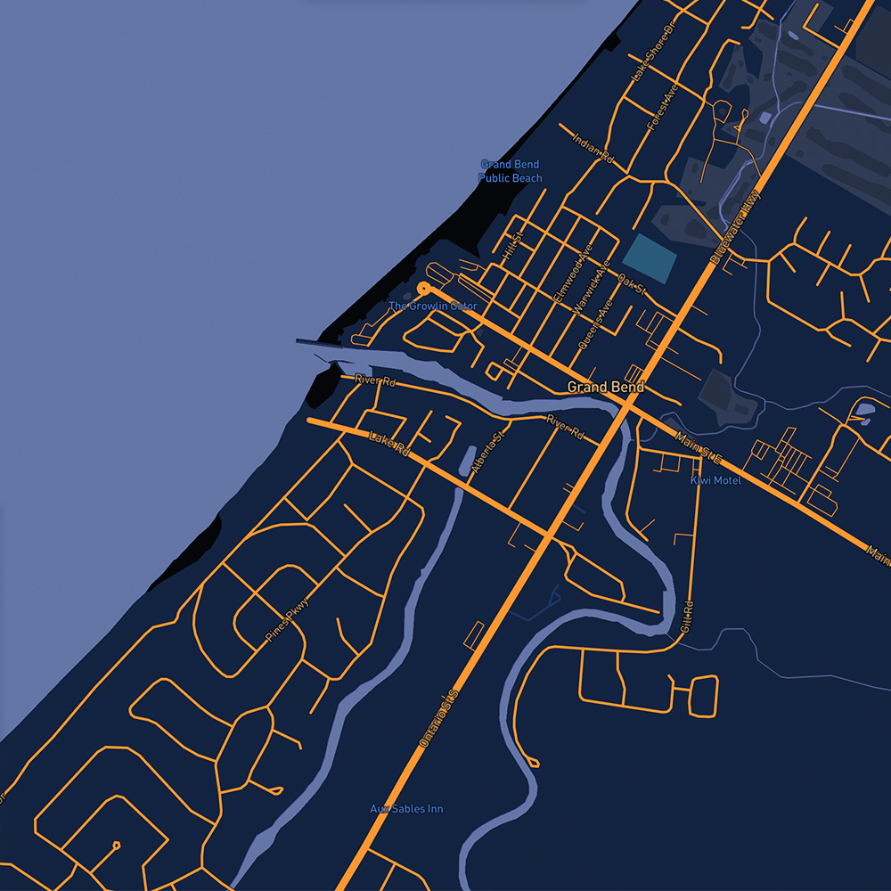 Mapbox Cartogram of a private beach near Grand Bend.