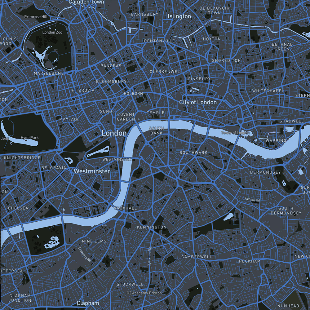 Mapbox Cartogram of the City of London England.